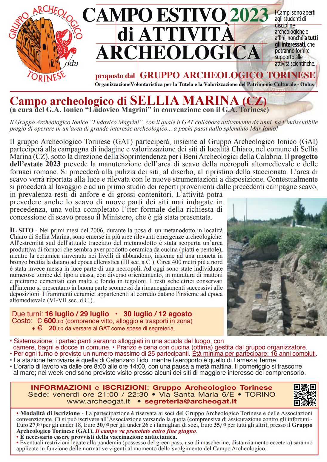 Scopri di più sull'articolo Campo archeologico estivo 2023 – Sellia Marina (CZ) – 1° Turno