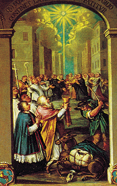 Particolare di un dipinto raffigurante il
                          miracolo